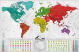 Stírací mapa svět DELUXE XXL Blanc - Dárkové předměty Stírací mapa svět DELUXE XXL Blanc