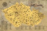 Stírací mapa Česka – zlatá Deluxe XL - Stírací a nástěnné mapy Stírací mapa Česka – zlatá Deluxe XL