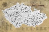 Stírací mapa Česka – stříbrná Deluxe XL - Stírací a nástěnné mapy Stírací mapa Česka – stříbrná Deluxe XL