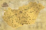 Stírací mapa Maďarska Deluxe - zlatá - Stírací a nástěnné mapy Stírací mapa Maďarsko, zlatá Deluxe XL e1