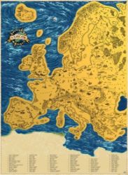Stírací mapa Evropy – zlatá Deluxe XL Stírací mapa Evropy – zlatá Deluxe XL