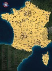 Stírací mapa Francie Deluxe - zlatá - Stírací a nástěnné mapy Stírací mapa Francie, zlatá Deluxe XL e1
