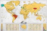 Stírací mapa světa EN - blanc gold XXL Stírací mapa světa EN - blanc gold XXL