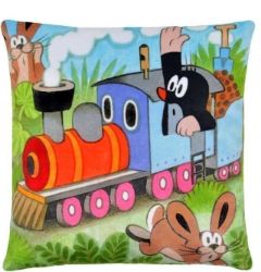 Krtek, mašinka - Polštář 25x25cm - Zdeněk Miler - Home deco Krtek, mašinka - Polštář 25x25cm
