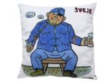Švejk s půllitrem/ Polštář 25x25cm - Josef Lada - Home deco Švejk s půllitrem/ Polštář 25x25cm