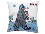Švejk v zimě/ Polštář 30x30cm - Josef Lada - Home deco Švejk v zimě/ Polštář 30x30cm