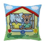 Polštář Slon Eda neposeda a Pepa popleta - domeček 30x30 cm - Home deco Polštář Slon Eda neposeda a Pepa popleta - domeček 30x30 cm