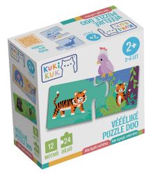 KukiKuk Véééliké puzzle duo Kde bydlí zvířátka - Puzzle KukiKuk Véééliké puzzle duo Kde bydlí zvířátka