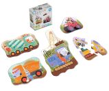 KukiKuk Véééliké puzzle Stavební stroje - Puzzle KukiKuk Véééliké puzzle Stavební stroje