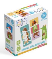 KukiKuk Giaaant Mix & Match Game Funny Animals - Vzdělávací hry KukiKuk Giaaant Mix & Match Game Funny Animals