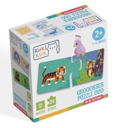 Kukikuk Grooosses Puzzle Duo Wo die Tiere Leben - Puzzle KukiKuk GROOOSSES PUZZLE DUO Wo die Tiere leben