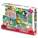 Puzzle Mickey a Minnie sportovci 3x55 dílků - Dětské puzzle MICKEY A MINNIE SPORTOVCI 3x55 Puzzle NOVÉ