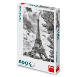 Puzzle Černobílá Eiffelova věž 500 dílků - Puzzle Puzzle Černobílá Eiffelova věž 500 dílků