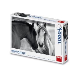 Puzzle Černobílí koně 1000 dílků Puzzle Černobílí koně 1000 dílků
