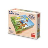 Dřevěné kostky Pejsek a kočička – 12 kostek