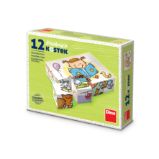 Dřevěné kostky Hezký den – 12 kostek Dřevěné kostky Hezký den – 12 kostek