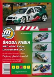 Škoda Fabia WRC ADAC Rallie Deutschland 2003/papírový model - Michal Antonický - Vystřihovánky pro děti Škoda Fabia WRC ADAC Rallie Deutschland 2003/papírový model