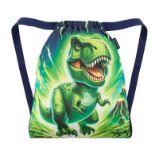 Bagmaster školní sáček na přezůvky/tělocvik LUMI 25 C – dinosaurus - Sáčky na obuv Bagmaster školní sáček na přezůvky/tělocvik LUMI 25 C – dinosaurus