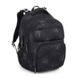 Bagmaster školní dvoukomorový batoh ZIPSTER 25 A – černý s bílými květy Bagmaster školní dvoukomorový batoh ZIPSTER 25 A – černý s bílými květy