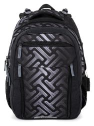 Školní dvoukomorový batoh s vyjímatelným bederním pásem – šedý Školní dvoukomorový batoh s vyjímatelným bederním pásem – šedý