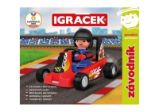 Igráček Závodník - figurka s červenou motokárou Igráček Závodník - figurka s červenou motokárou