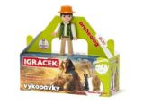 Igráček Archeolog - figurka s egyptskými vykopávkami masky faraona a sošky bohyně Bastet Igráček Archeolog - figurka s egyptskými vykopávkami masky faraona a sošky bohyně Bastet