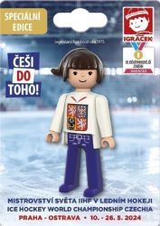 Igráček Fanynka MS v hokeji 2024 - bílý dres - Hračky Igráček Fanynka MS v hokeji 2024 - bílý dres