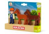 Igráček Trio Farma - Farmář a dva koně - Hračky Igráček Trio Farma - Farmář a dva koně