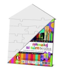 Namaluj si sám puzzle: domeček - Dětské puzzle Namaluj si sám puzzle: domeček