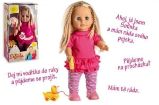 Panenka Sofinka s pejskem chodící a česky mluvící plast 42 cm / na baterie se zvukem v krabici