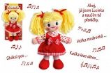 Panenka Lucinka hadrová plyš 30 cm česky zpívající na kartě - Panenky Panenka Lucinka hadrová plyš 30 cm česky zpívající na kartě