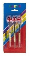Házecí šipky s kovovým hrotem 15 cm kov/plast - 3 ks na kartě