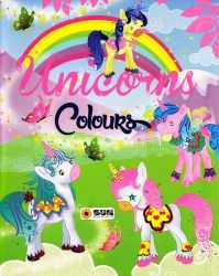 Unicorns - colours - zelená - Omalovánky jednorožců Unicorns - colours - zelená