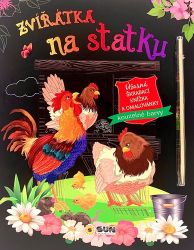 Zvířátka na statku - Úžasná škrábací knížka a omalovánky - Omalovánky zvířata Zvířátka na staku - Úžasná škrábací knižka a omalovánky