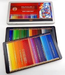 Koh-i-noor pastelky umělecké POLYCOLOR kreslířská sada 72 ks v plechové krabičce