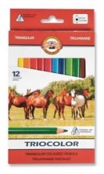 Koh-i-noor pastlky TRIOCOLOR trojhranné souprava 12 ks - Výtvarné potřeby do školy Koh-i-noor pastlky TRIOCOLOR trojhranné souprava 12 ks