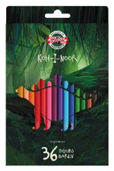 Koh-i-noor pastelky Dino, školní 36 ks Koh-i-noor pastelky Dino, školní 36 ks