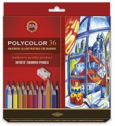 Koh-i-noor umělecké pastelky POLYCOLOR 36 ks - Umělecké potřeby a sady Koh-i-noor umělecké pastelky POLYCOLOR 36 ks