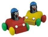 Auto Krtek pískací dřevěné 7cm (2 barvy)