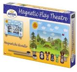 Magnetické divadlo Krtek s dřevěnými figurkami v krabici - Magnetické stavebnice Magnetické divadlo Krtek