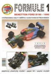 Formule 1: Benetton Ford B190 - 1990/papírový model - Michal Antonický - Vystřihovánky pro děti Formule 1: Benetton Ford B190 - 1990/papírový model