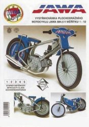 Plochodrážní motocykl JAWA 884.5/ papírový model - Vystřihovánky pro děti Plochodrážní motocykl JAWA 884.5/ papírový model