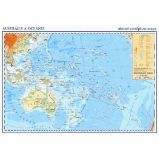 Austrálie, Oceánie - příruční obecně zeměpisná mapa A3/1:42 mil. Austrálie, Oceánie - příruční obecně zeměpisná mapa A3/1:42 mil.