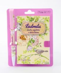 Magnetický bloček s propiskou LUDMILA - Tipy na dárky Magnetický bloček s propiskou LUDMILA
