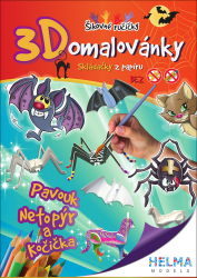3D omalovánka A4 - SET Pavouk, kočka, netopýr 