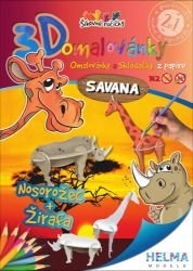 3D omalovánky Savana - Omalovánky zvířata 3D omalovánky Savana