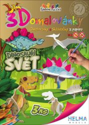 3D omalovánky Dinosauří svět - Omalovánky zvířata 3D omalovánka A4 - SET Dinosauří svět