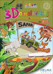 3D omalovánky Safari - Omalovánky zvířata 3D omalovánka A4 - SET Safari