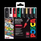 Posca sada popisovačů 1,8 - 2,5 mm - Christmas (8 ks) - Fixy sada popisovačů PC-5M, CHRISTMAS, 1,8 - 2,5 mm, mix vánočních barev (8 ks)
