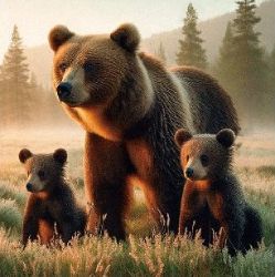 Pohlednice 3D Bear Family Sq Ca - Pohlednice, přání 3D Pohlednice Bear Family Sq Ca